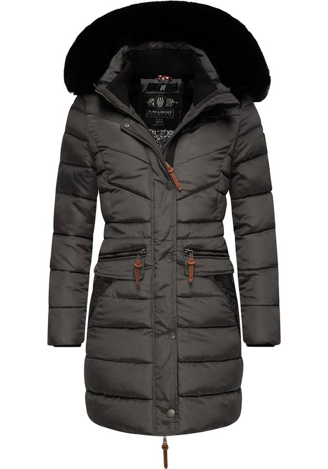 Navahoo Steppmantel Paula stylischer Winter Parka m. edlem Fellimitat von Navahoo