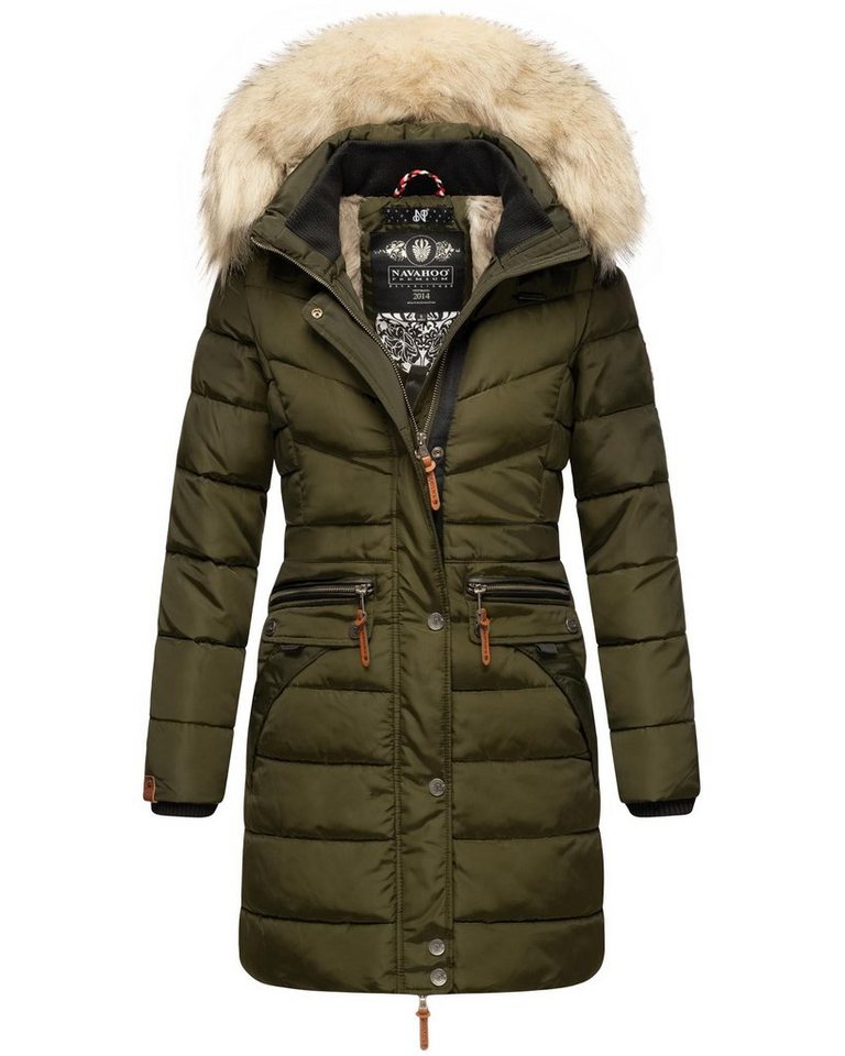 Navahoo Steppmantel Paula stylischer Winter Parka m. edlem Fellimitat von Navahoo