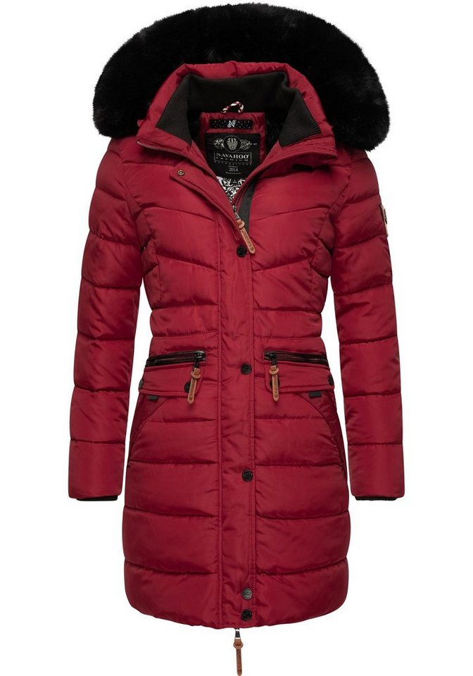 Navahoo Steppmantel Paula stylischer Winter Parka m. edlem Fellimitat von Navahoo