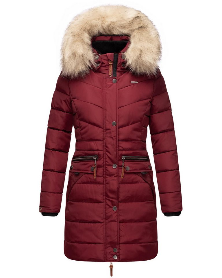 Navahoo Steppmantel Paula stylischer Winter Parka m. edlem Fellimitat von Navahoo