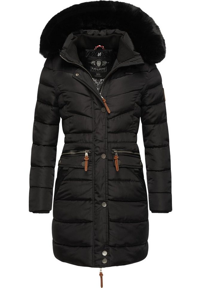 Navahoo Steppmantel Paula stylischer Winter Parka m. edlem Fellimitat von Navahoo