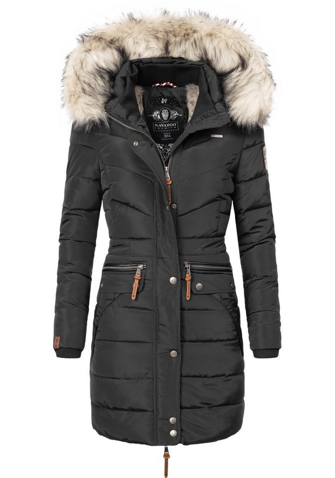 Navahoo Steppmantel Paula stylischer Winter Parka m. edlem Fellimitat von Navahoo