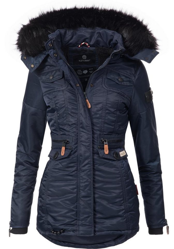Navahoo Steppmantel Schätzchen warmer Winterparka mit Kunstfellkapuze von Navahoo