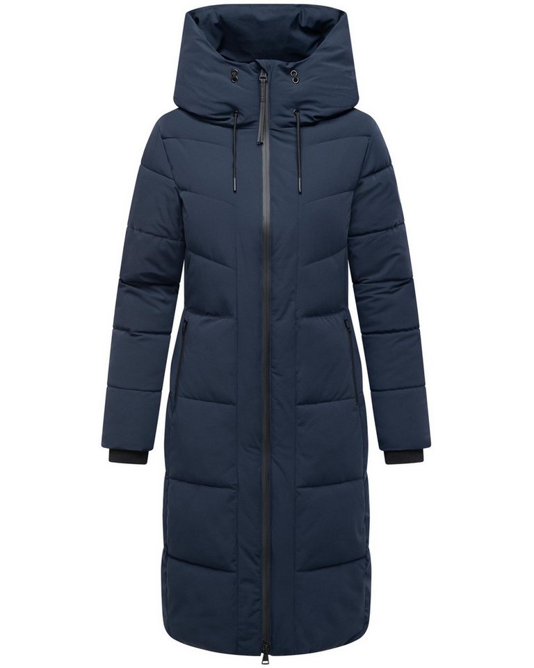 Navahoo Steppmantel Schokokuss XIV Warmer Damen gesteppter Wintermantel mit Kapuze von Navahoo