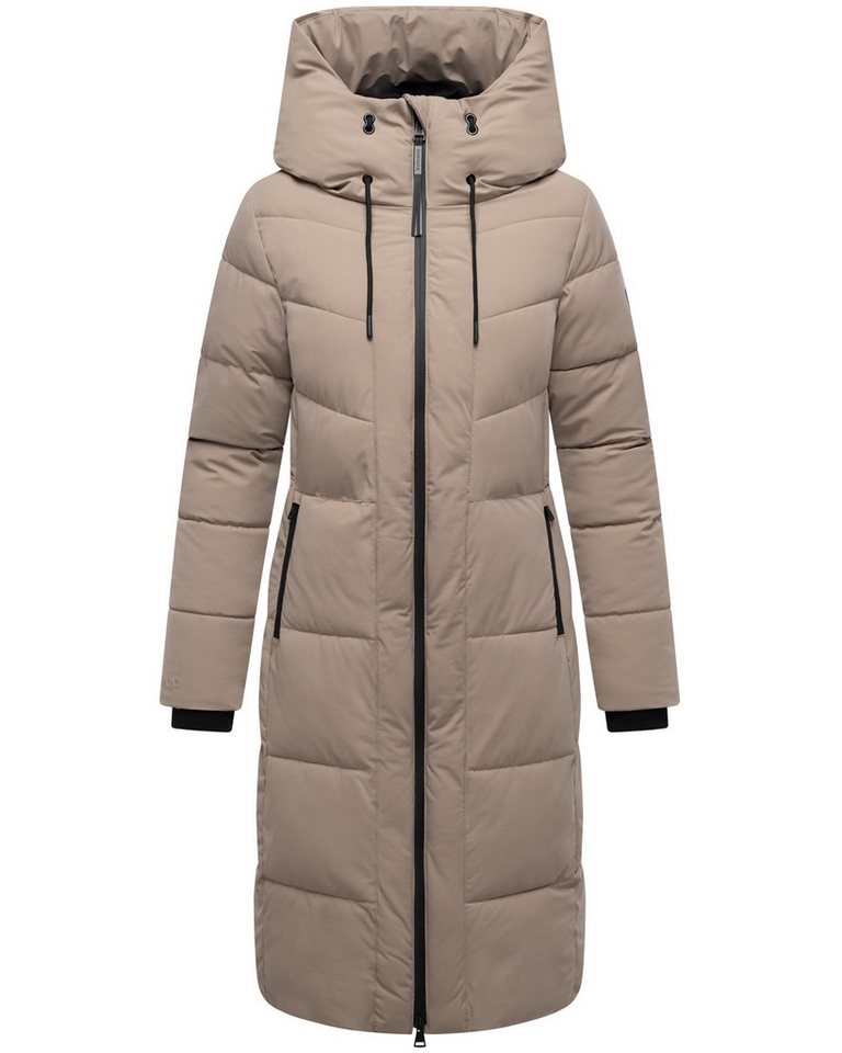 Navahoo Steppmantel Schokokuss XIV Warmer Damen gesteppter Wintermantel mit Kapuze von Navahoo