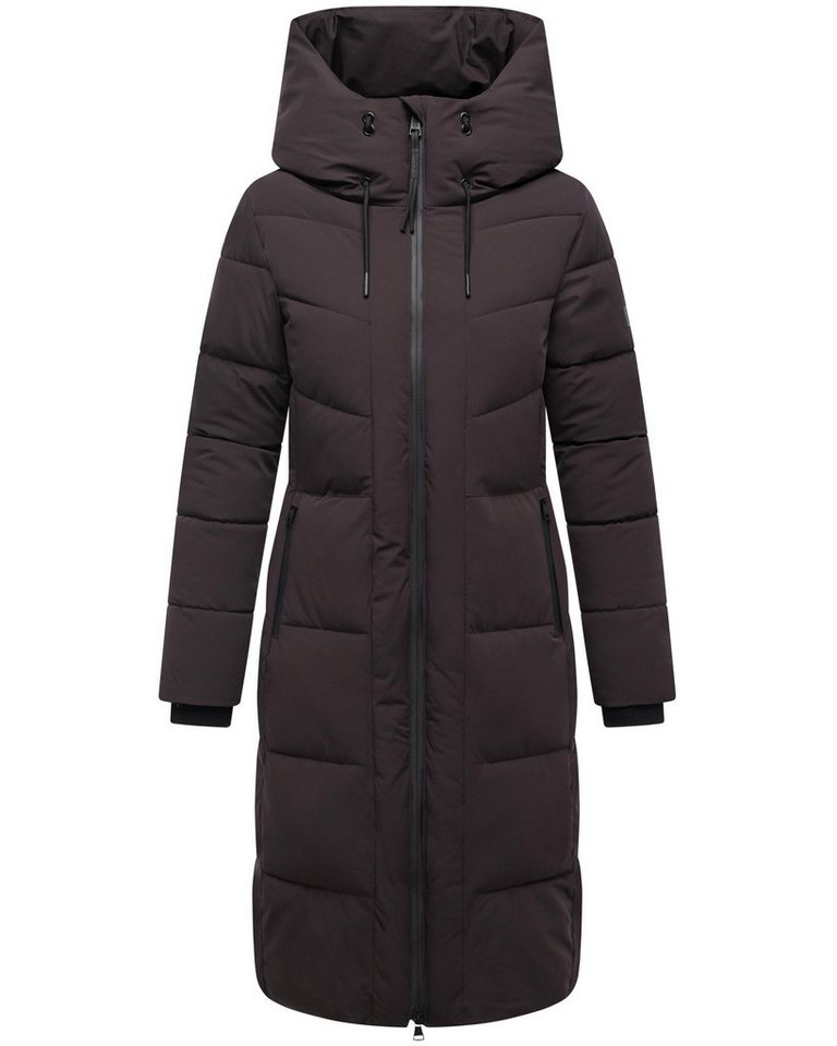 Navahoo Steppmantel Schokokuss XIV Warmer Damen gesteppter Wintermantel mit Kapuze von Navahoo