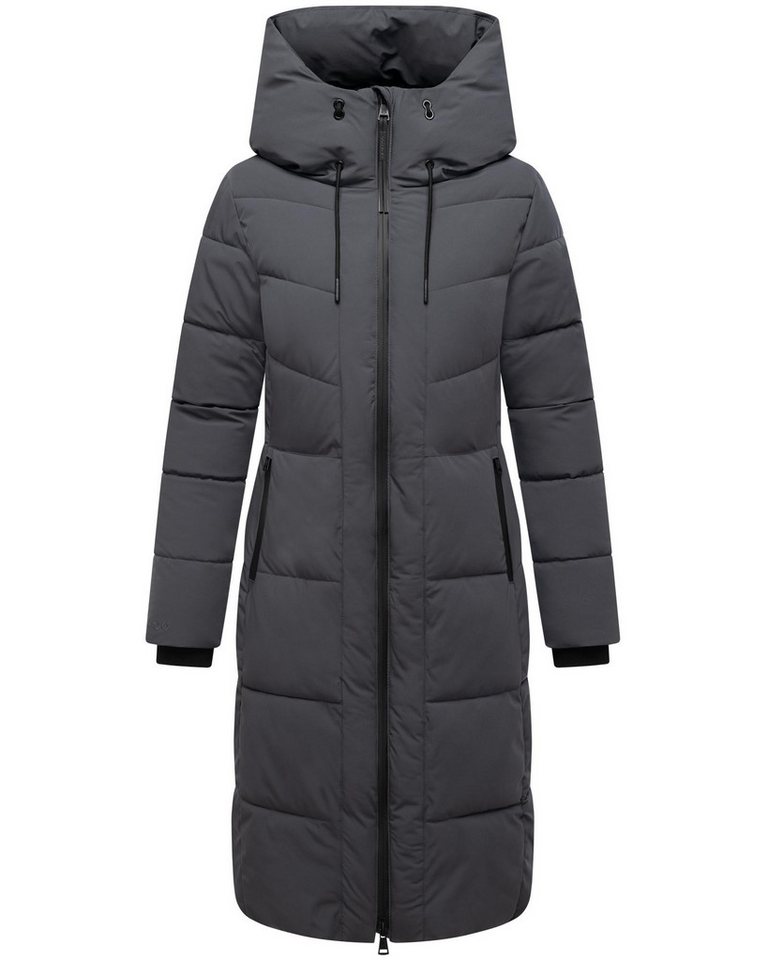 Navahoo Steppmantel Schokokuss XIV Warmer Damen gesteppter Wintermantel mit Kapuze von Navahoo