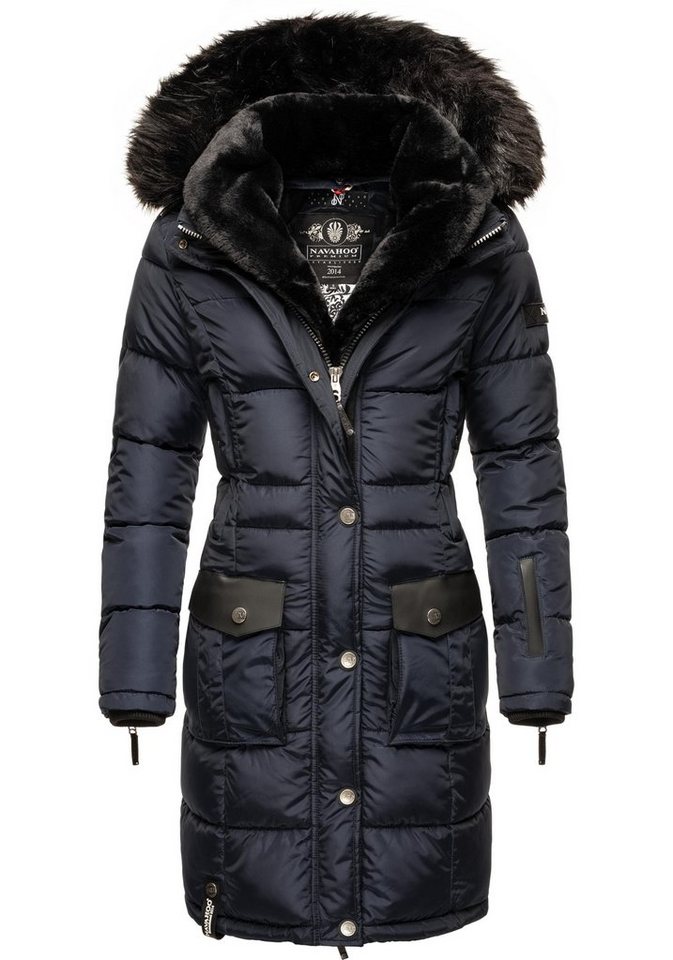 Navahoo Steppmantel Sinja stylischer Winter Parka mit edlem Fellimitat von Navahoo