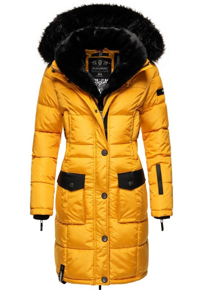 Navahoo Steppmantel Sinja stylischer Winter Parka mit edlem Fellimitat von Navahoo