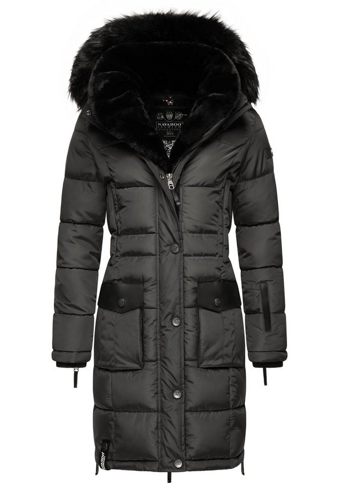 Navahoo Steppmantel Sinja stylischer Winter Parka mit edlem Fellimitat von Navahoo