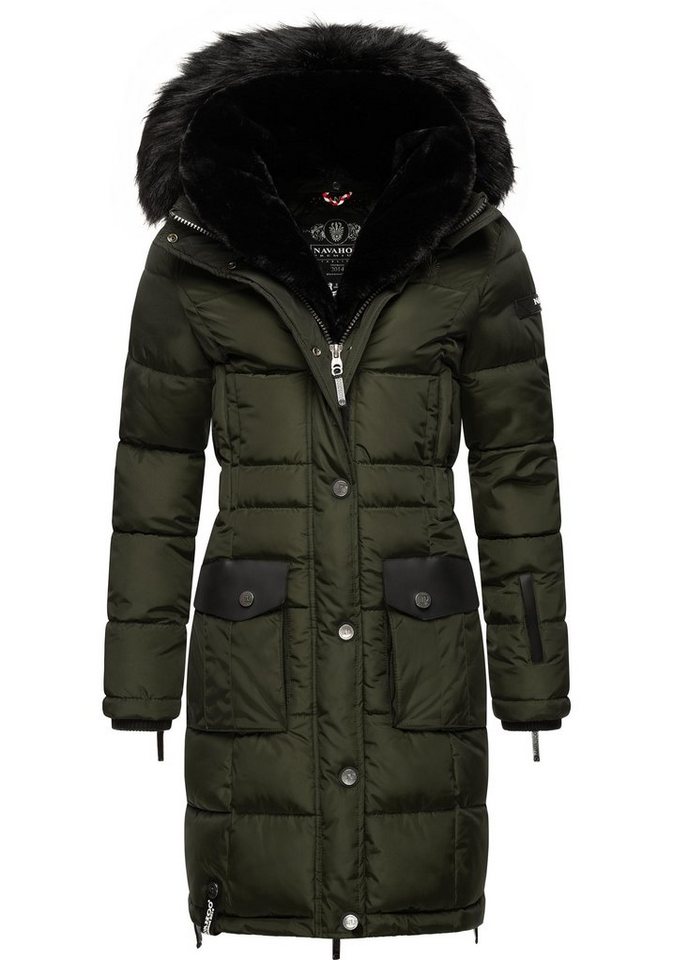 Navahoo Steppmantel Sinja stylischer Winter Parka mit edlem Fellimitat von Navahoo