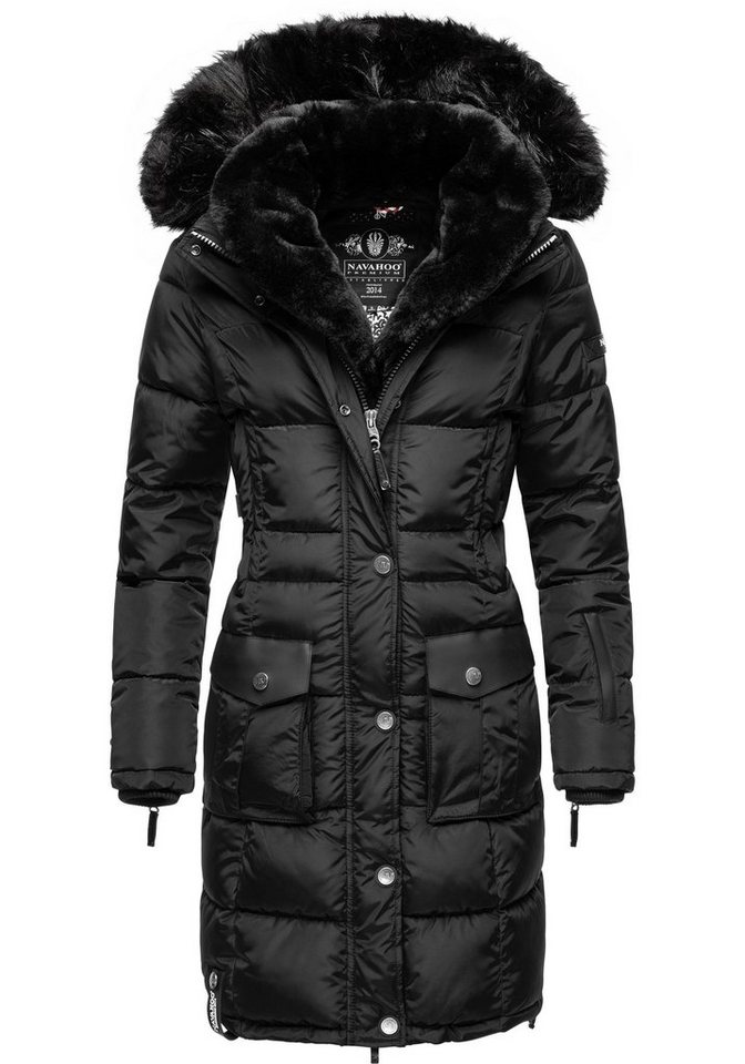 Navahoo Steppmantel Sinja stylischer Winter Parka mit edlem Fellimitat von Navahoo