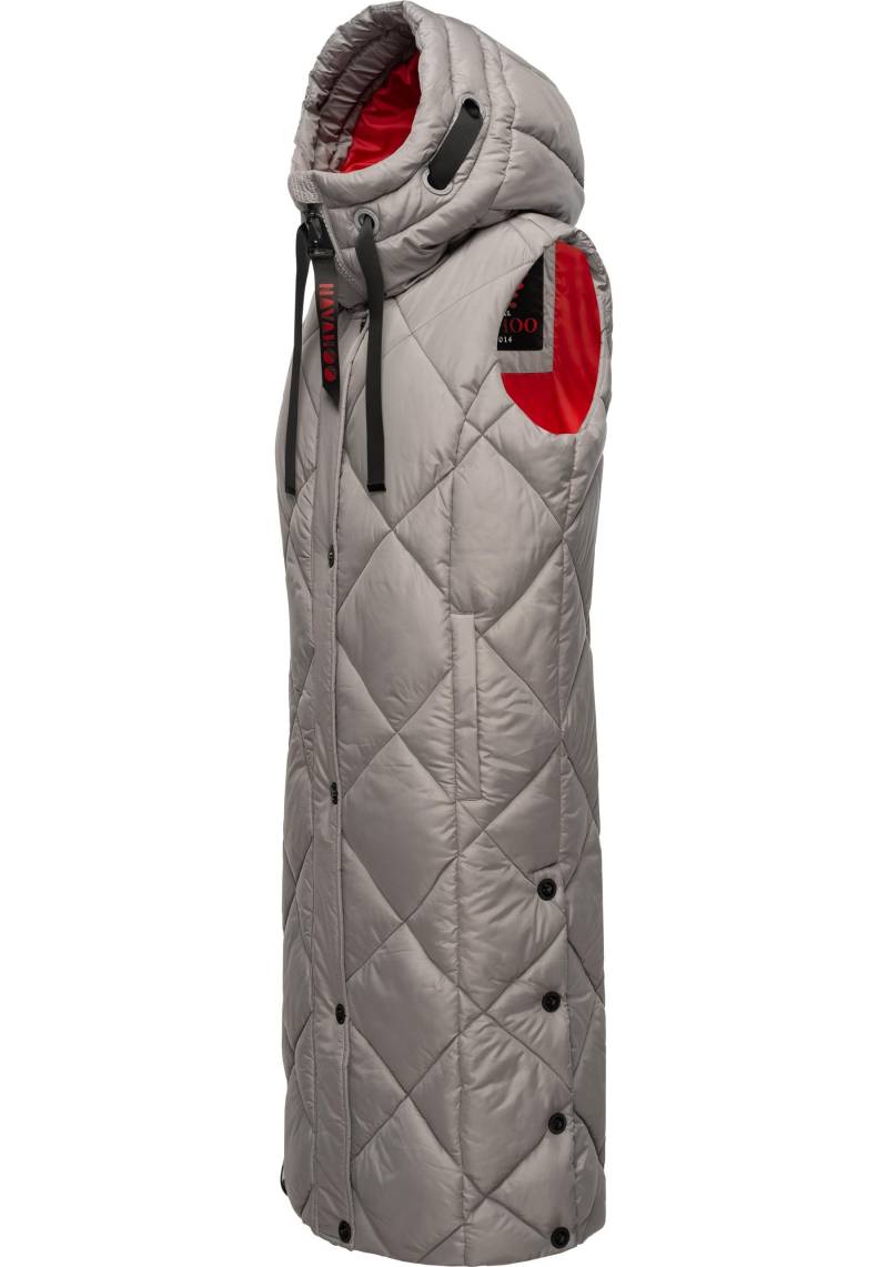 Navahoo Steppweste "Schnuckel" warme Damen Outdoor-Weste lang mit Kapuze von Navahoo