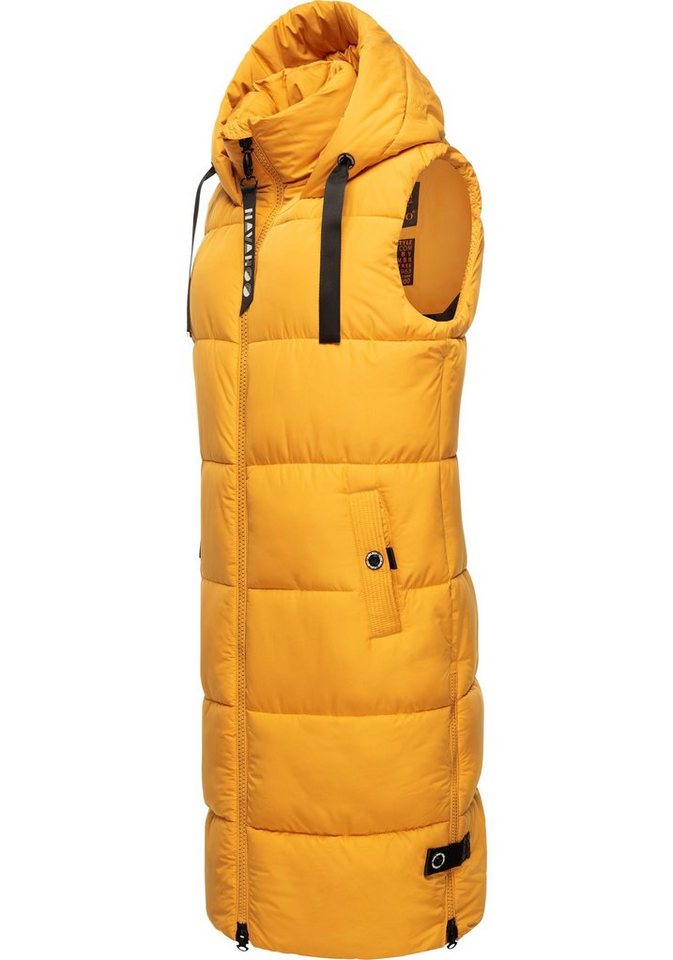 Navahoo Steppweste Schnuffelchen (1-tlg) warme Damen Outdoor-Weste lang mit Kapuze von Navahoo
