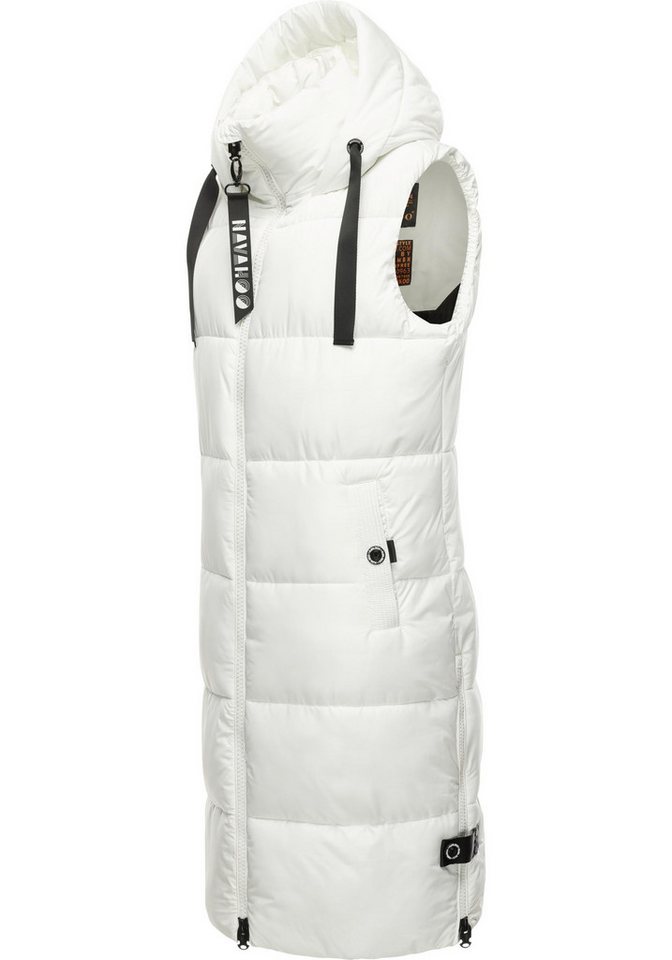 Navahoo Steppweste Schnuffelchen (1-tlg) warme Damen Outdoor-Weste lang mit Kapuze von Navahoo
