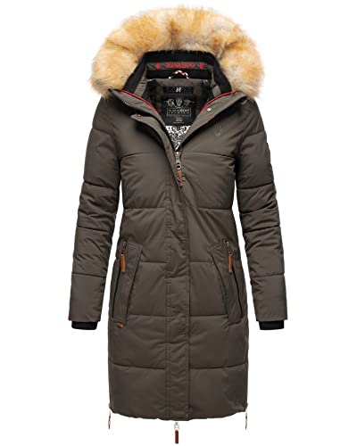 Navahoo Warmer Damen Winter Stepp Mantel Winterjacke Parka B803 [B803-Halin-Anthrazit-Gr.M] von Navahoo