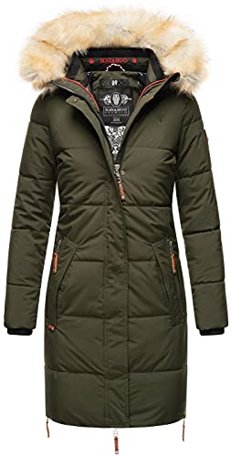 Navahoo Warmer Damen Winter Stepp Mantel Winterjacke Parka B803 [B803-Halin-Olive-Gr.M] von Navahoo