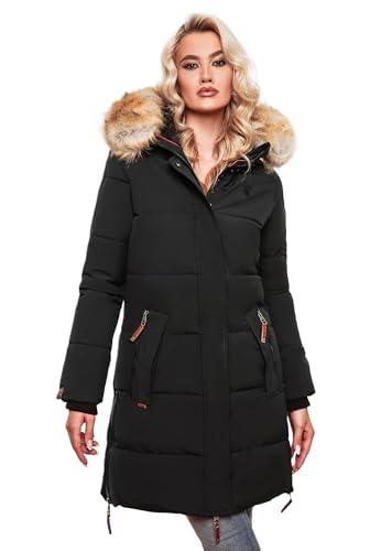 Navahoo Warmer Damen Winter Stepp Mantel Winterjacke Parka B803 [B803-Halin-Schwarz-Gr.XS] von Navahoo