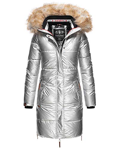 Navahoo Warmer Damen Winter Stepp Mantel Winterjacke Parka B803 [B803-Halin-Silber-Gr.XL] von Navahoo