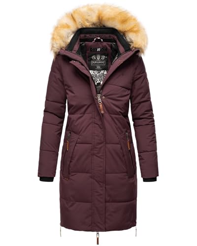 Navahoo Warmer Damen Winter Stepp Mantel Winterjacke Parka B803 [B803-Halin-Wine-Gr.XL] von Navahoo