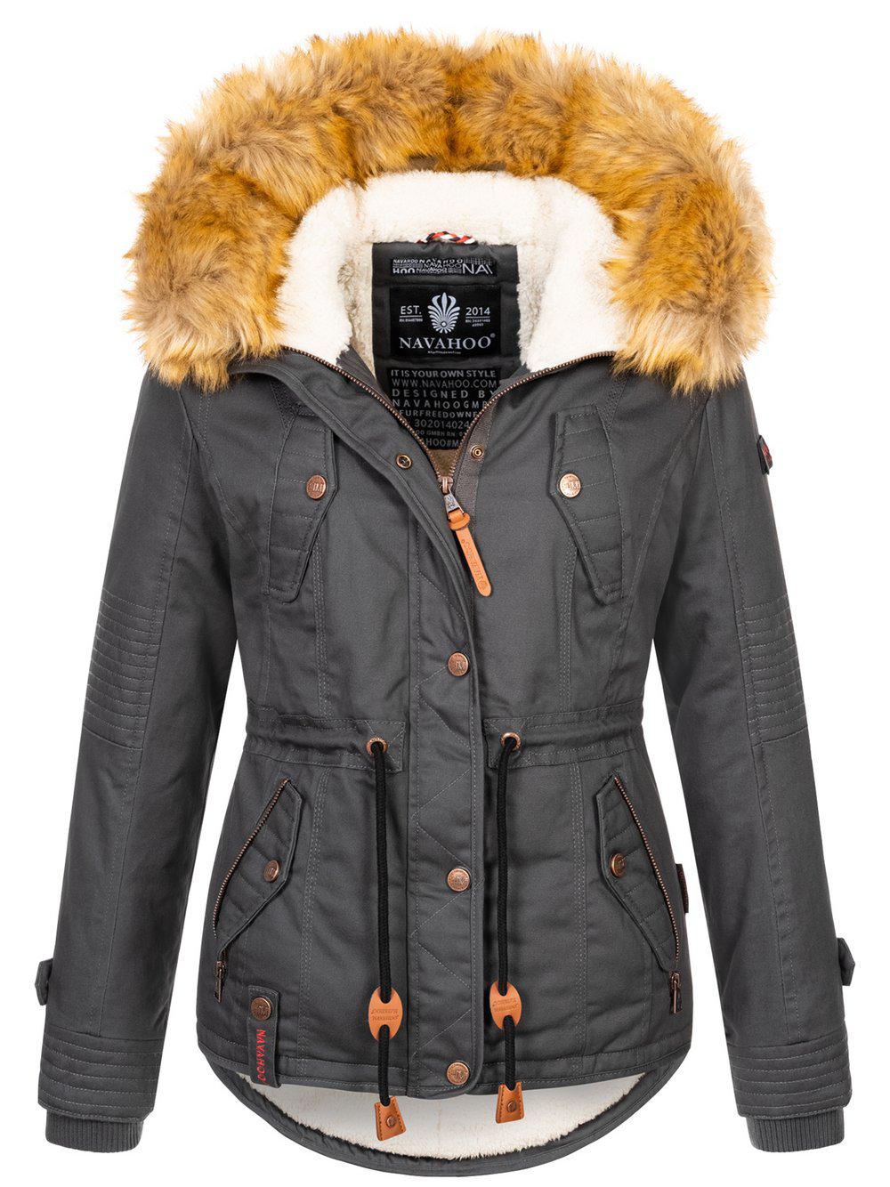 Navahoo Winterjacke Damen Baumwolle, anthrazit von Navahoo