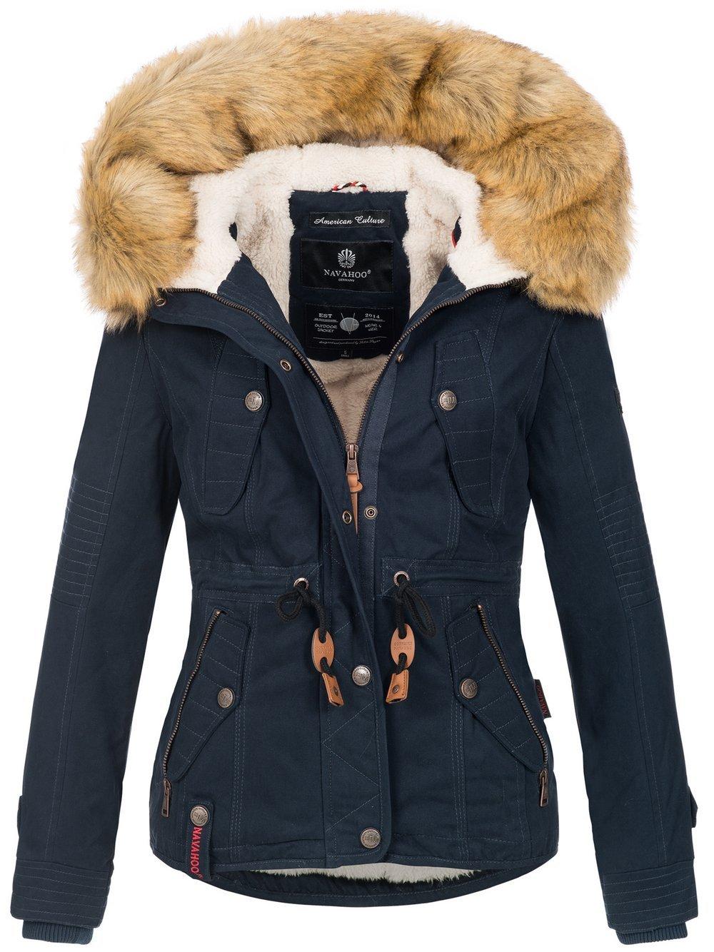 Navahoo Winterjacke Damen Baumwolle, blau von Navahoo