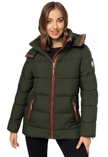 Navahoo Winterjacke Damen Stepp Winter Jacke Steppjacke gefüttert B973 [B973-Wattewolk-D-Olive-Gr.S] von Navahoo