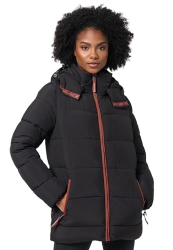 Navahoo Winterjacke Damen Stepp Winter Jacke Steppjacke gefüttert B973 [B973-Wattewolk-Schwarz-Gr.XL] von Navahoo