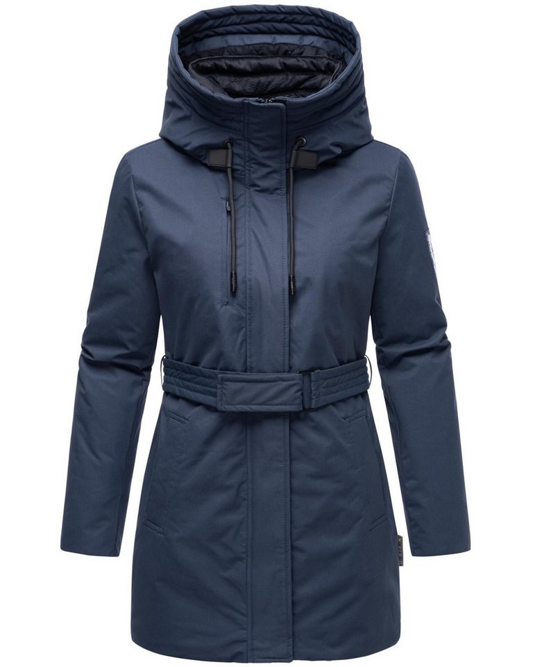 Navahoo Winterjacke Eishauch 14 Damen Winterparka mit Taillengürtel und Fleece-Kragen von Navahoo