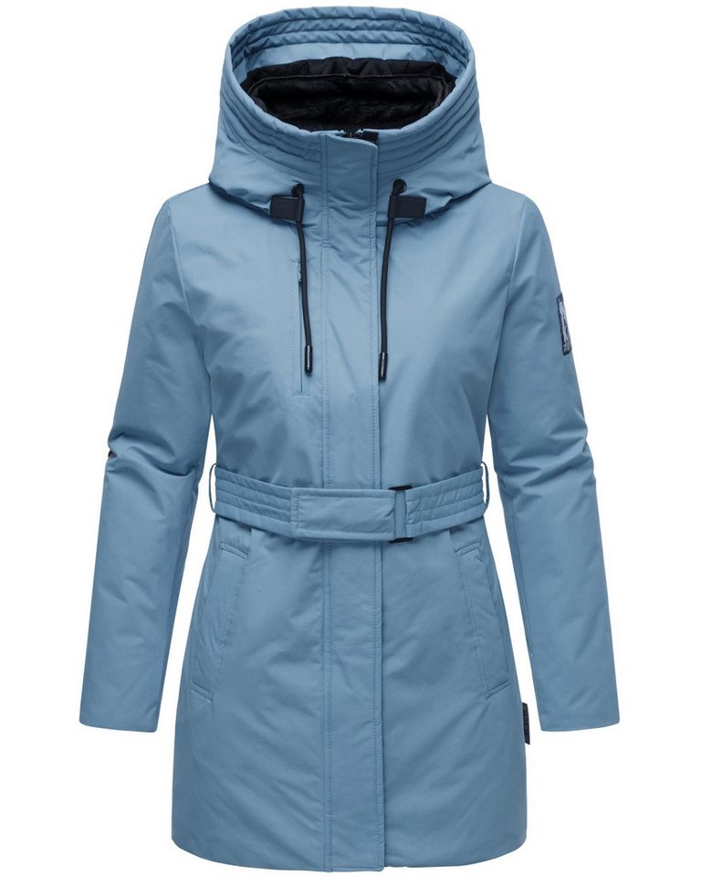 Navahoo Winterjacke Eishauch 14 Damen Winterparka mit Taillengürtel und Fleece-Kragen von Navahoo