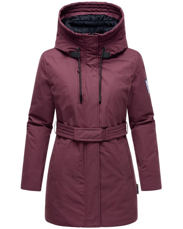 Navahoo Winterjacke Eishauch 14 Damen Winterparka mit Taillengürtel und Fleece-Kragen von Navahoo
