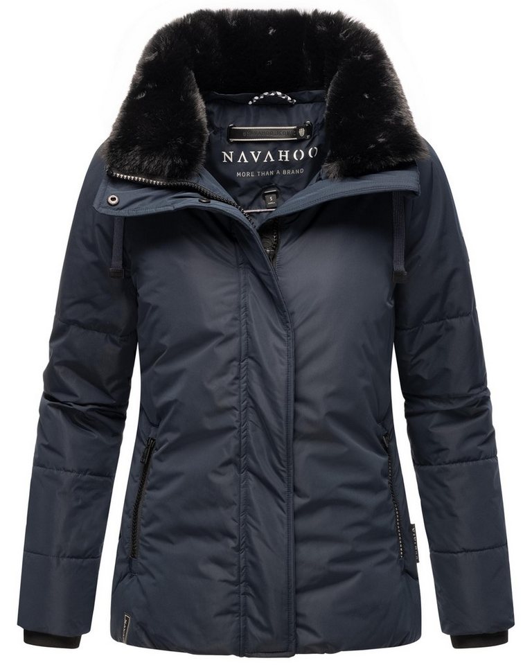 Navahoo Winterjacke Frostii XIV modische Damen Winter Steppjacke mit Kunstfellkragen von Navahoo