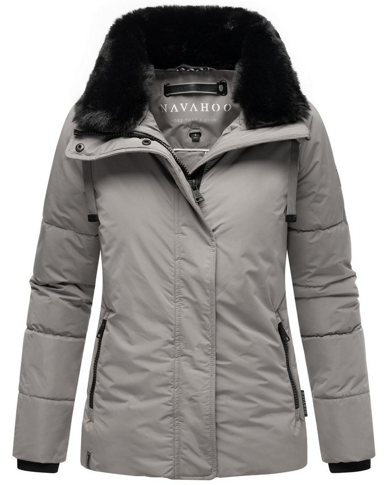Navahoo Winterjacke Frostii XIV modische Damen Winter Steppjacke mit Kunstfellkragen von Navahoo