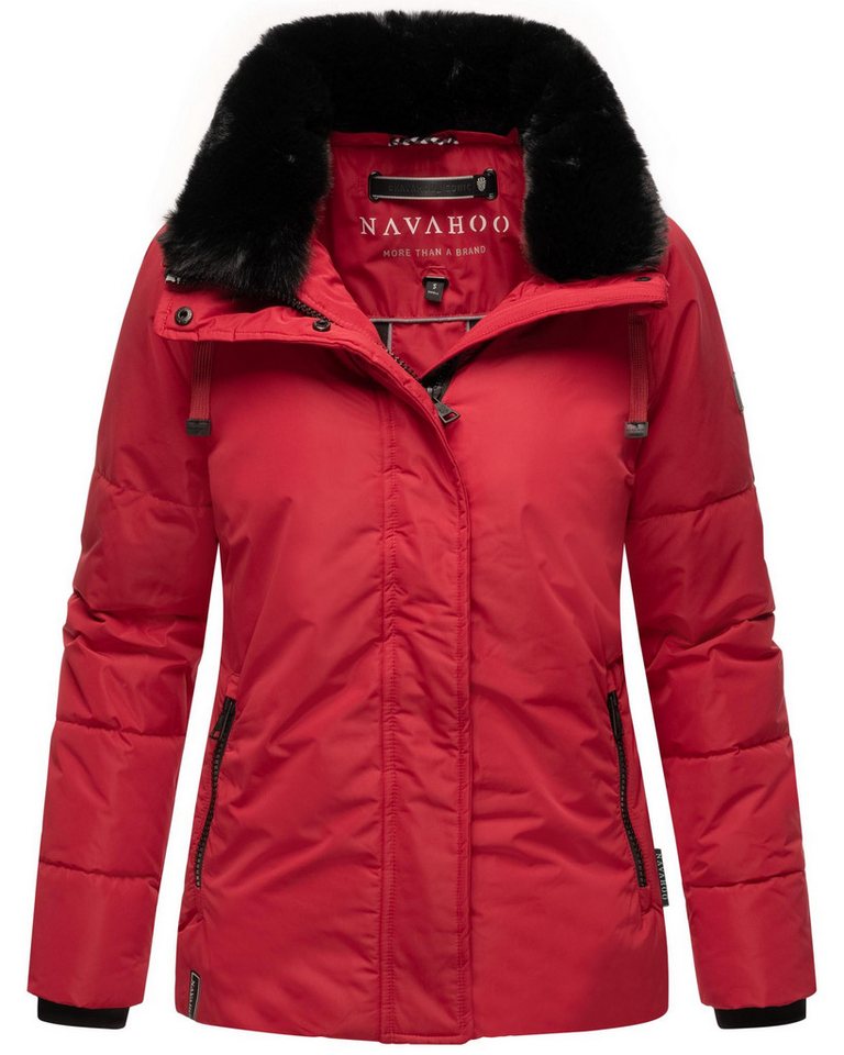 Navahoo Winterjacke Frostii XIV modische Damen Winter Steppjacke mit Kunstfellkragen von Navahoo
