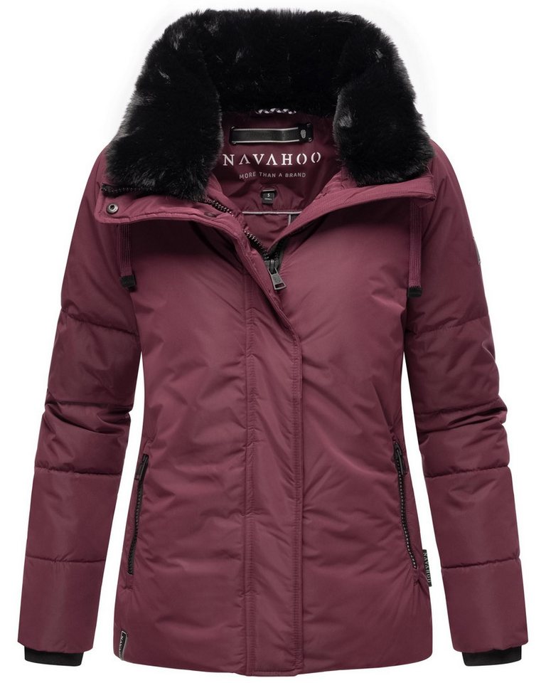Navahoo Winterjacke Frostii XIV modische Damen Winter Steppjacke mit Kunstfellkragen von Navahoo