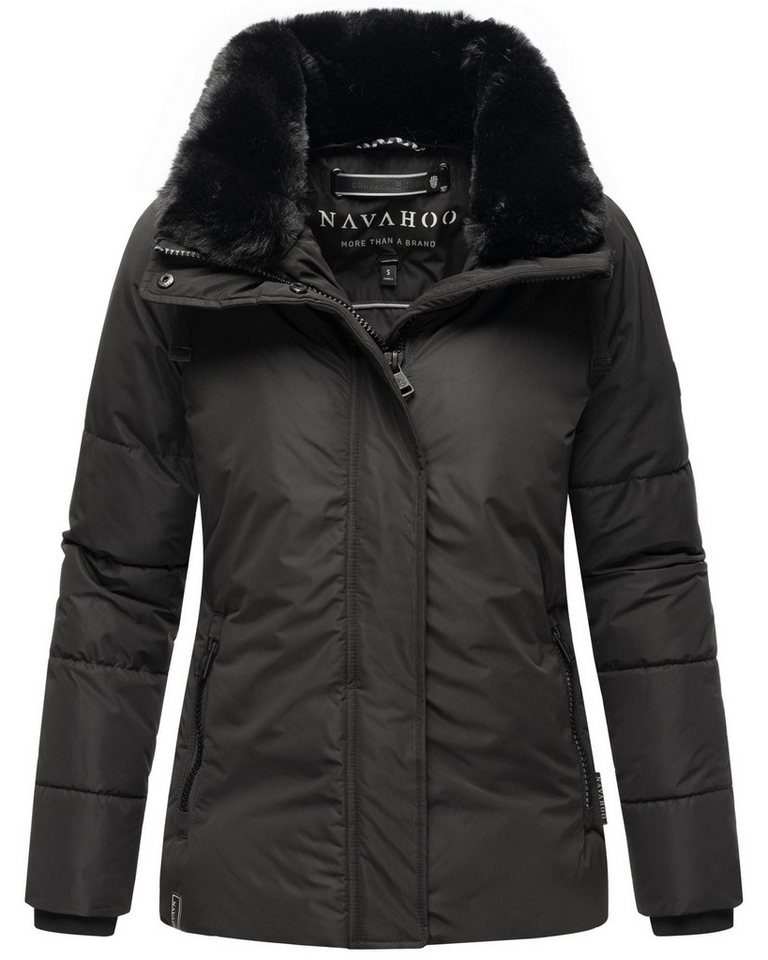 Navahoo Winterjacke Frostii XIV modische Damen Winter Steppjacke mit Kunstfellkragen von Navahoo
