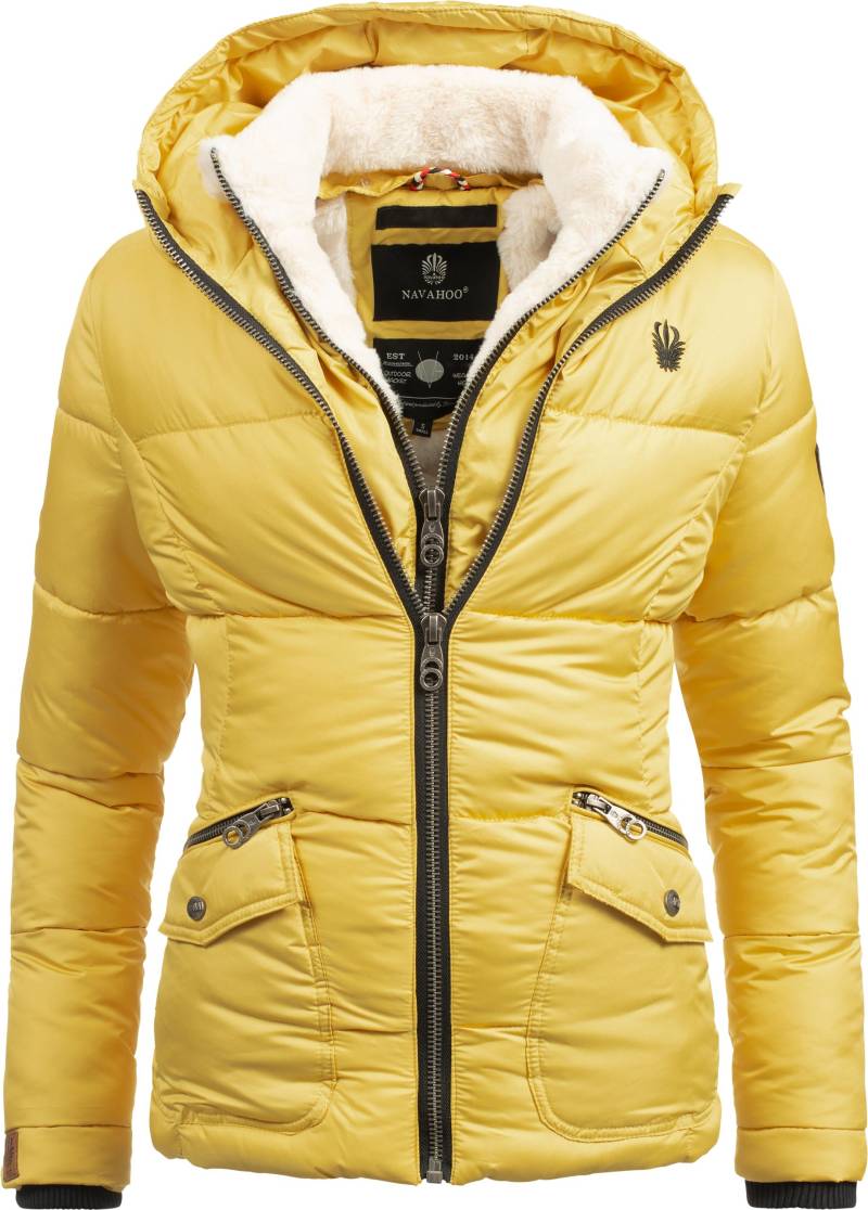 Navahoo Winterjacke "Megan", mit Kapuze, stylische Damen Steppjacke mit Teddyfutter von Navahoo