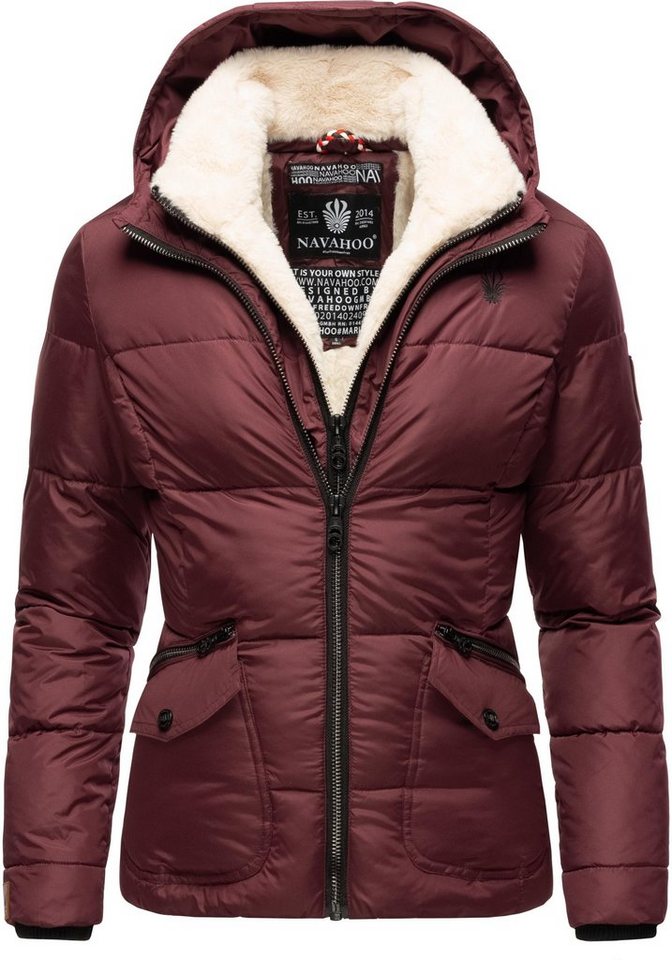 Navahoo Winterjacke Megan stylische Damen Steppjacke mit Teddyfutter von Navahoo