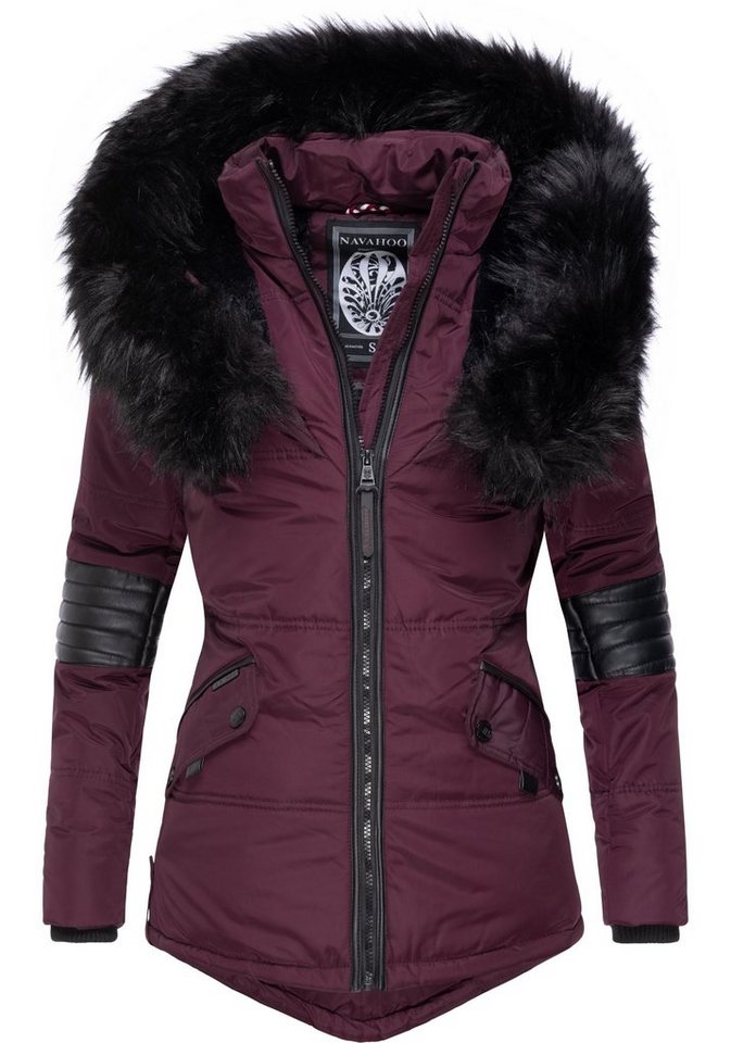Navahoo Winterjacke Nirvana edle Steppjacke m. schwarzem Kunstpelzkragen von Navahoo