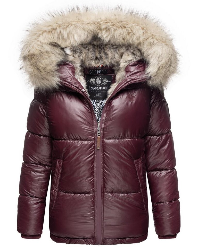 Navahoo Winterjacke Tikunaa warm gefütterte Damen Steppjacke mit Kunstfellkapuze von Navahoo