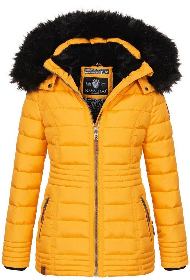 Navahoo Winterjacke Navahoo Umay Princess Damen Winter Steppjacke B900 mit kuschligem Teddyfell und abnehmbarer Kapuze von Navahoo