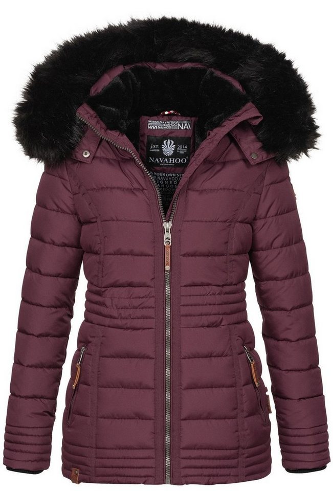 Navahoo Winterjacke Navahoo Umay Princess Damen Winter Steppjacke B900 mit kuschligem Teddyfell und abnehmbarer Kapuze von Navahoo