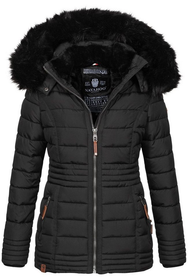 Navahoo Winterjacke Navahoo Umay Princess Damen Winter Steppjacke B900 mit kuschligem Teddyfell und abnehmbarer Kapuze von Navahoo