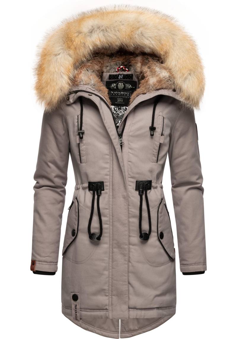 Navahoo Wintermantel "Bombii" stylischer Damen Winterparka mit Kunstfell-Kapuze von Navahoo
