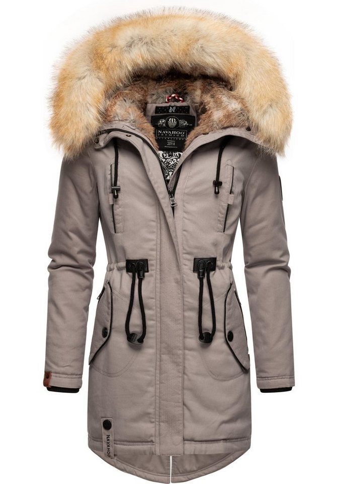Navahoo Wintermantel Bombii stylischer Damen Winterparka mit Kunstfell-Kapuze von Navahoo