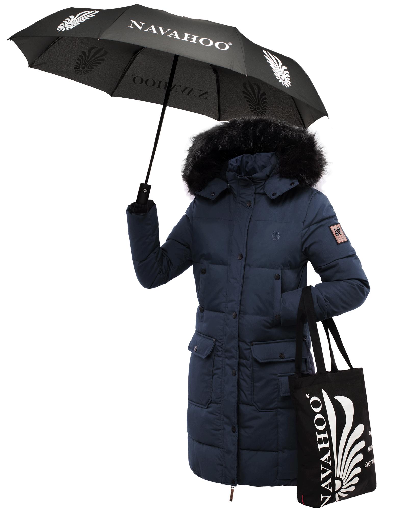 Navahoo Wintermantel "Cosimaa", Warmer Damen Parka inkl. Einkaufstasche und Regenschirm von Navahoo