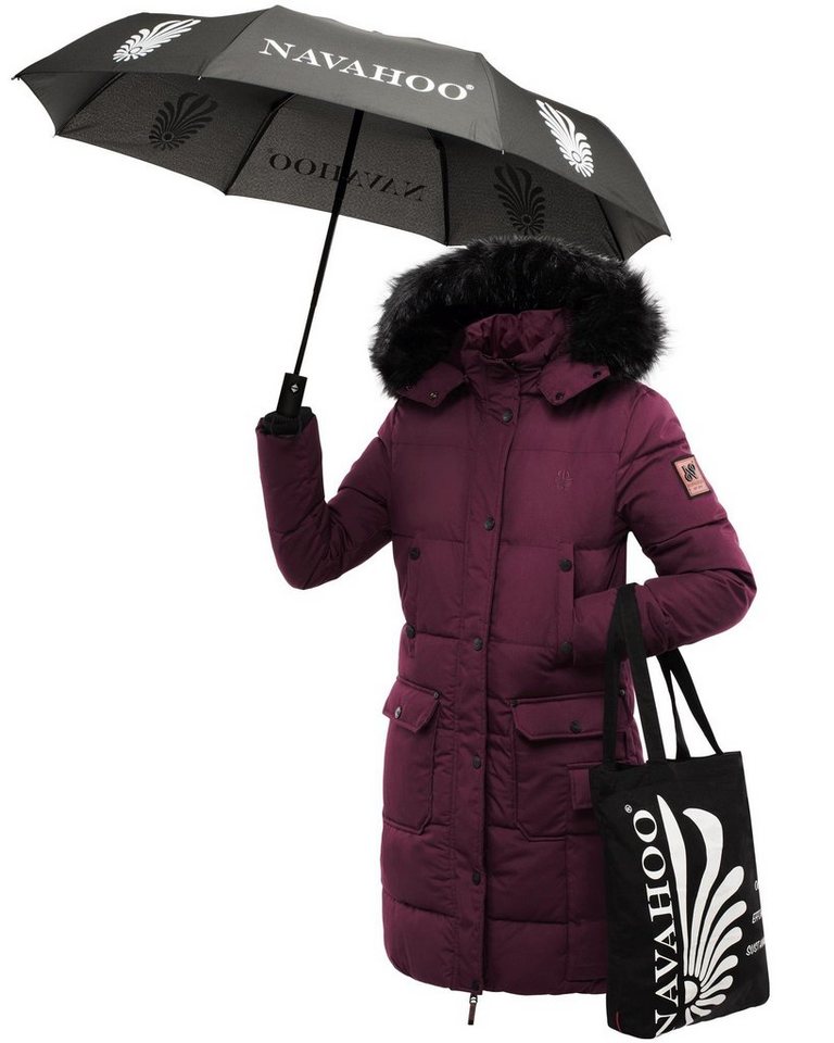 Navahoo Wintermantel Cosimaa Warmer Damen Parka inkl. Einkaufstasche und Regenschirm von Navahoo