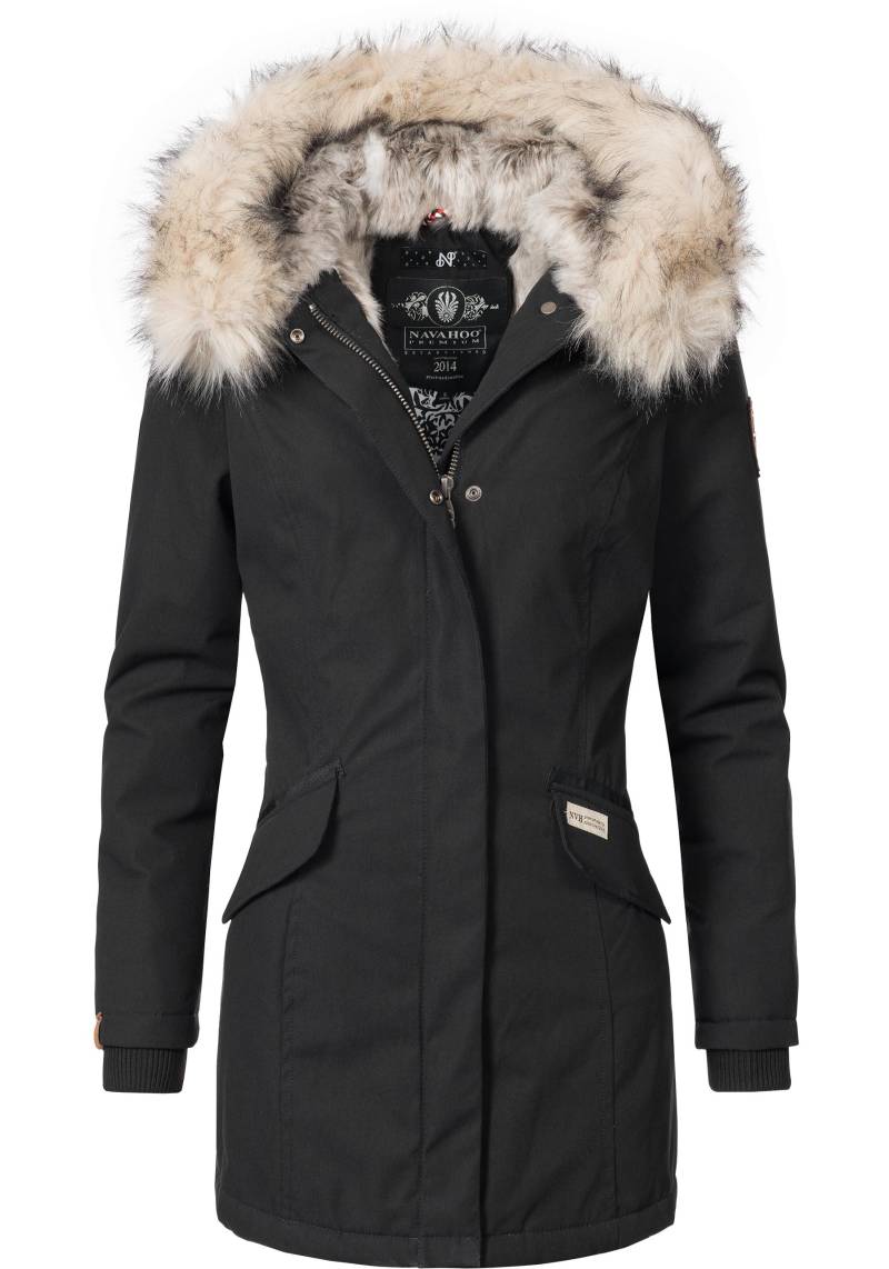Navahoo Wintermantel "Cristal", stylischer Damen Winterparka mit Kunstfell-Kapuze von Navahoo
