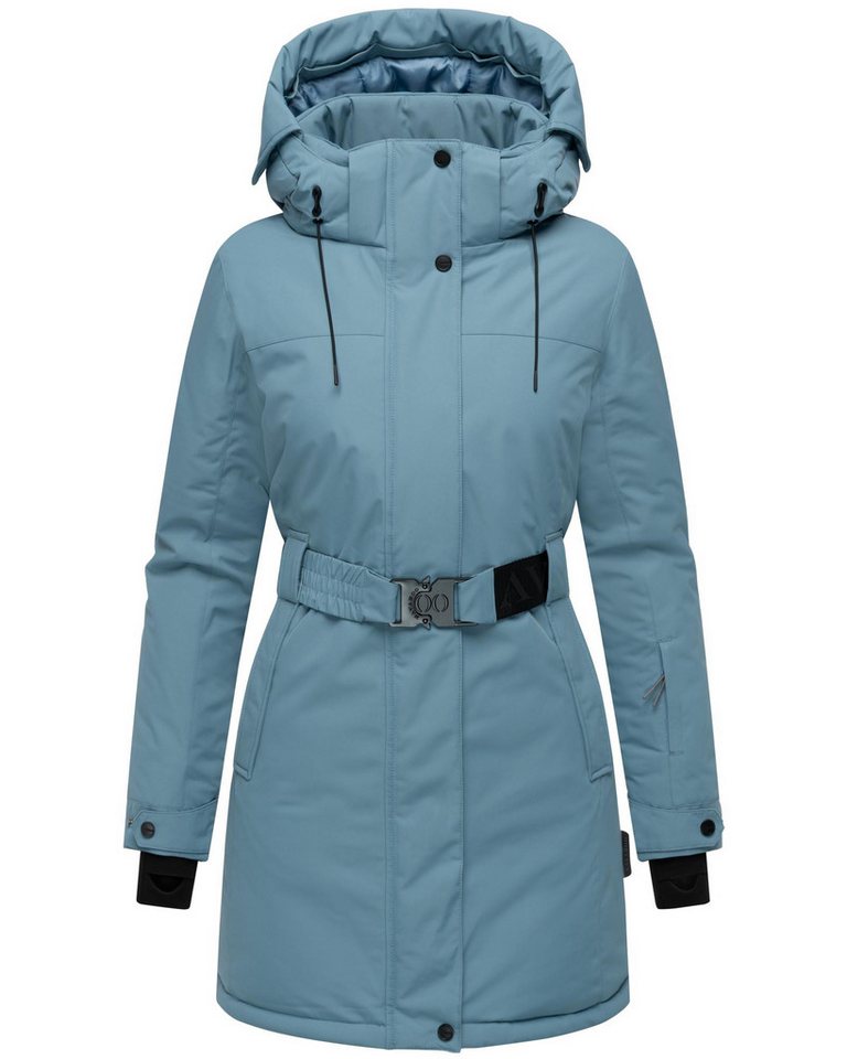 Navahoo Wintermantel Frostkuss 14 Warmer Damen Mantel mit abnehmbarer Kapuze und Taillengürtel von Navahoo