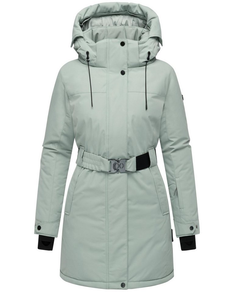 Navahoo Wintermantel Frostkuss 14 Warmer Damen Mantel mit abnehmbarer Kapuze und Taillengürtel von Navahoo